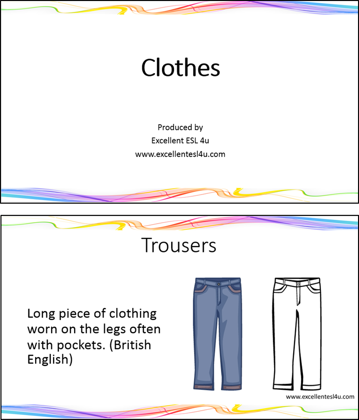 Clothes (Vocabulary)  Clothes english vocabulary, Vocabulary