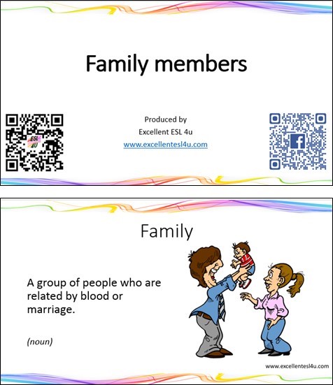 Family Flashcards – ESL Flashcards