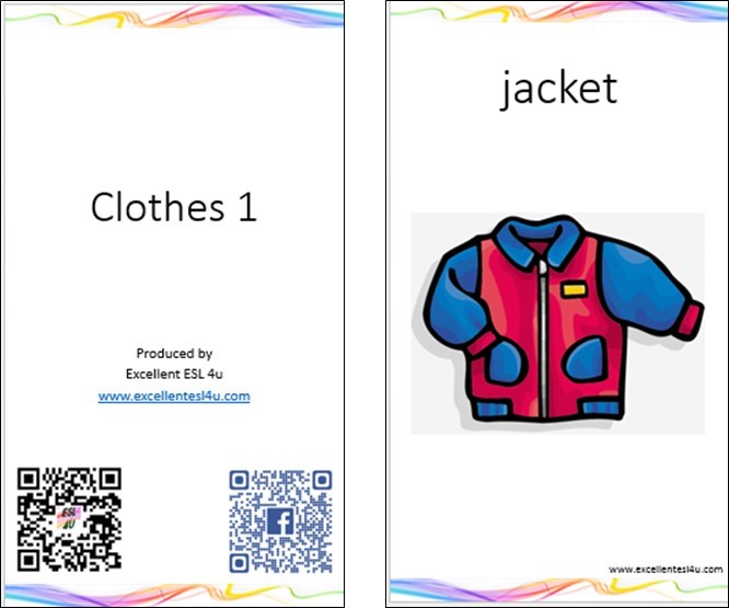 esl kids clothes vocabulary 1